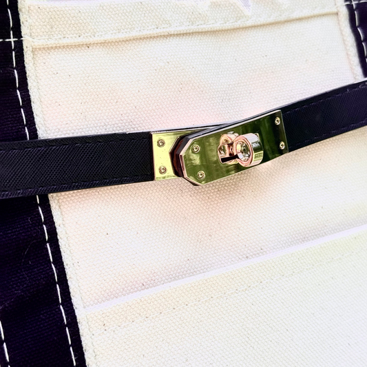 Classic Black & Natural Lux Boat Tote