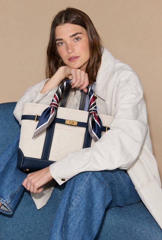 Limited Edition Twilly Boatkin Boat Tote - Regatta Navy Stripes