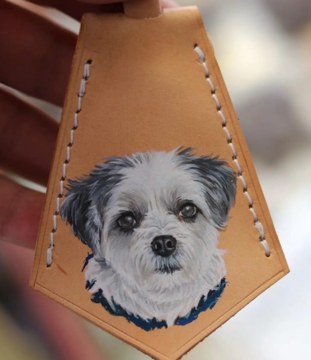The Custom Pet Portrait Clochette Bag Charm Tag