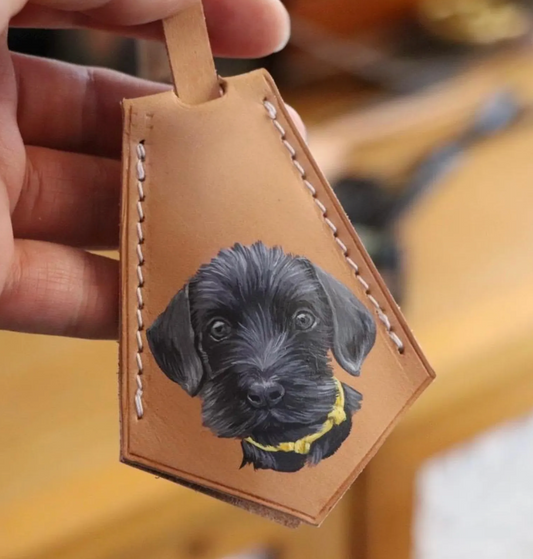The Custom Pet Portrait Clochette Bag Charm Tag