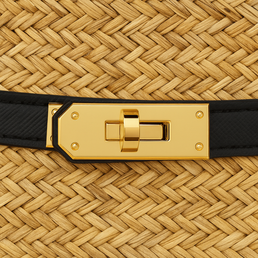 The French Straw Twilly Boatkin Tote - Black