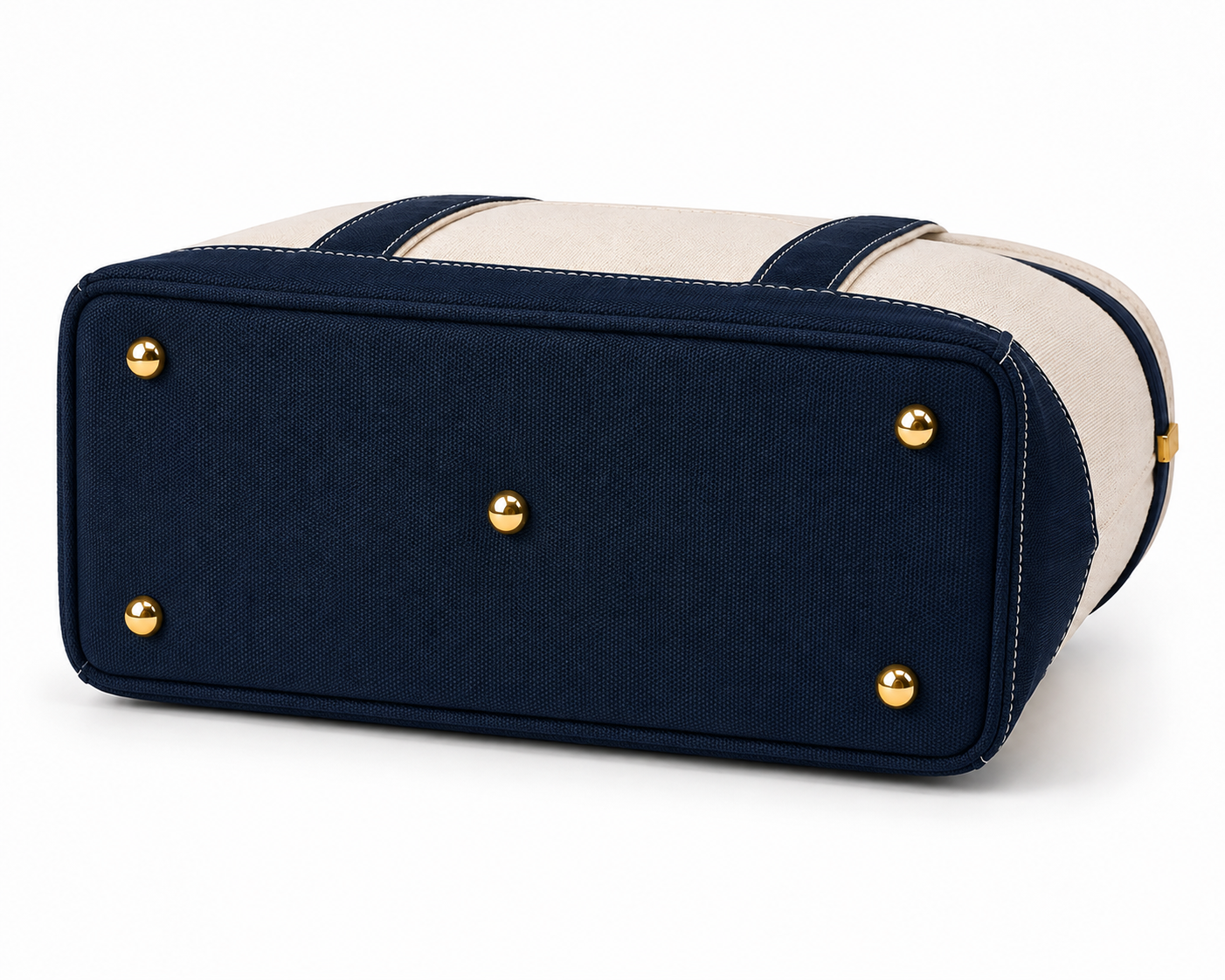 Classic Navy & Natural Lux Boatkin Tote