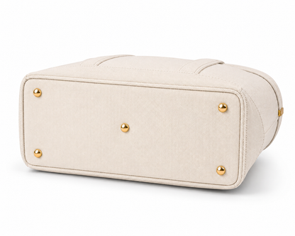Classic Ivory & Natural Lux Boatkin Tote