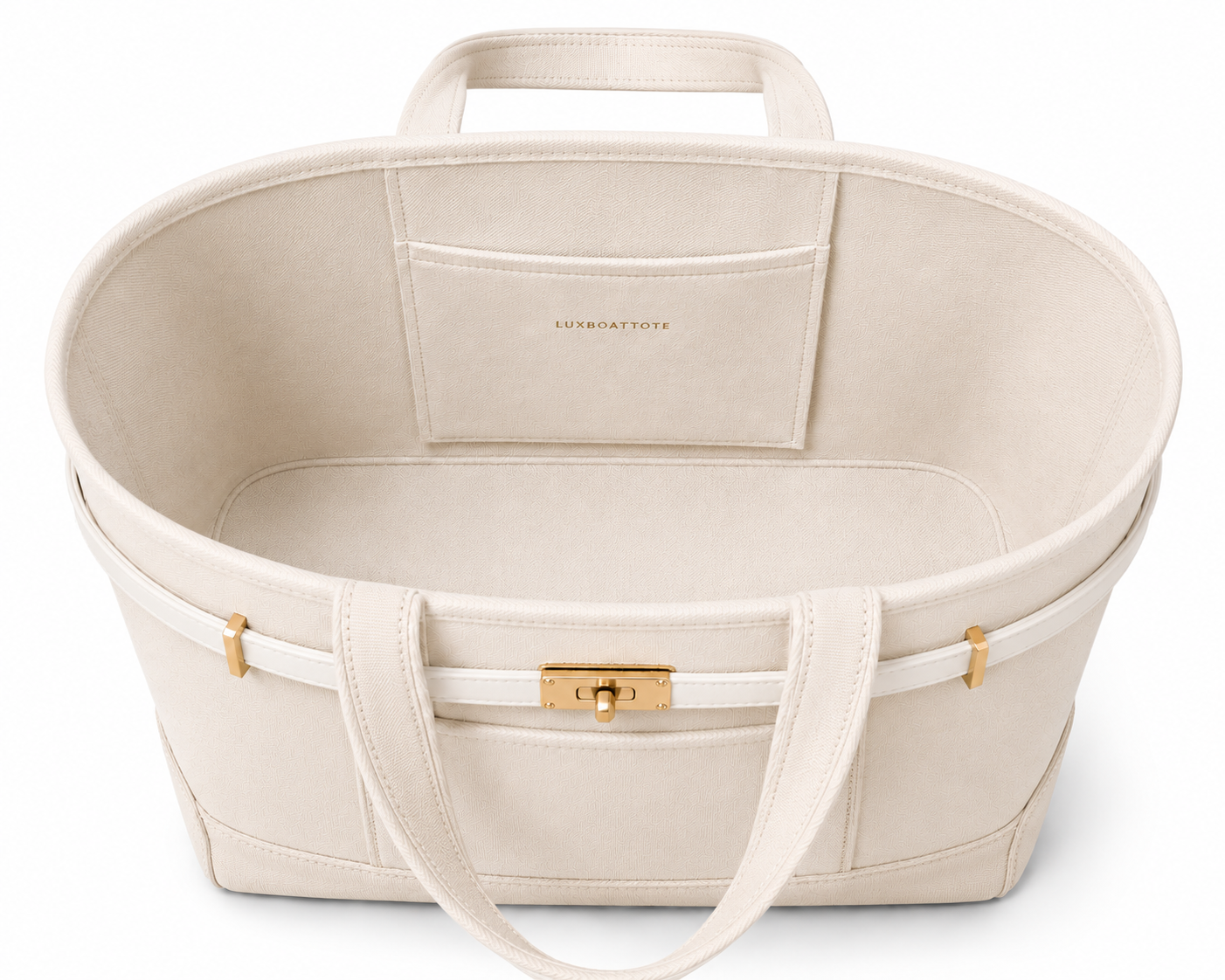 Classic Ivory & Natural Lux Boatkin Tote