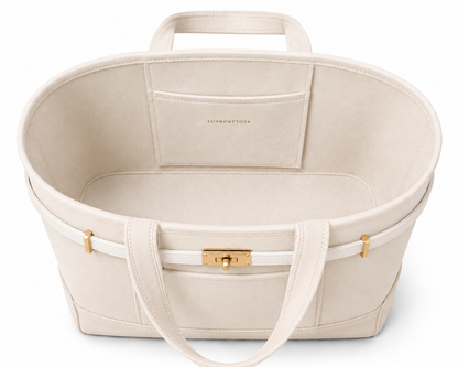 Classic Ivory & Natural Lux Boatkin Tote
