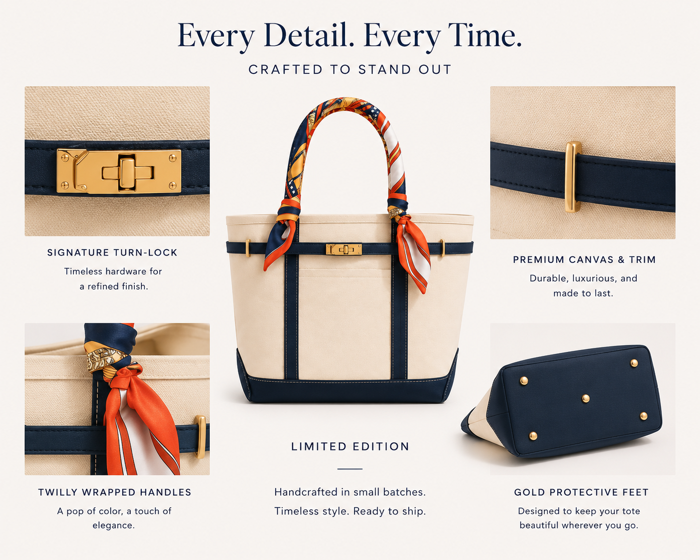 Limited Edition Twilly Tote Boatkin Bag - Marine Blue