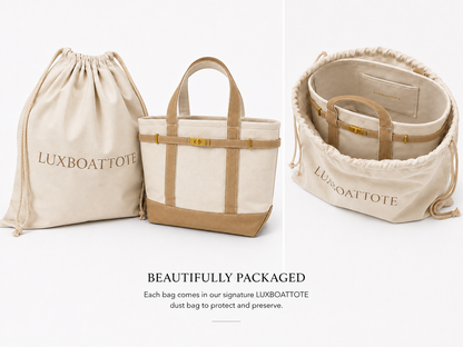 Classic Beige & Natural Lux Boatkin Tote