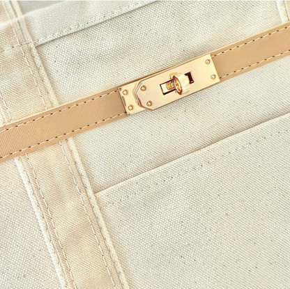 Classic Beige & Natural Lux Boat Tote