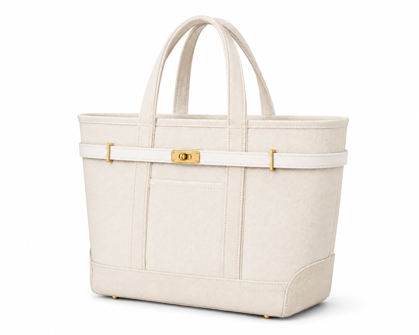 Classic Ivory & Natural Lux Boatkin Tote