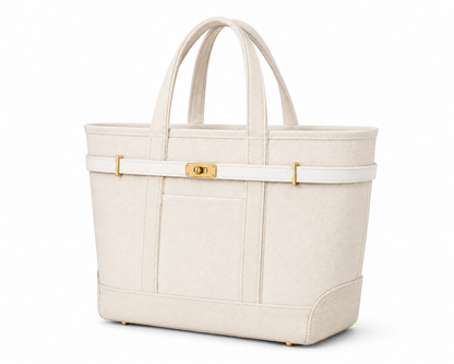 Classic Ivory & Natural Lux Boatkin Tote