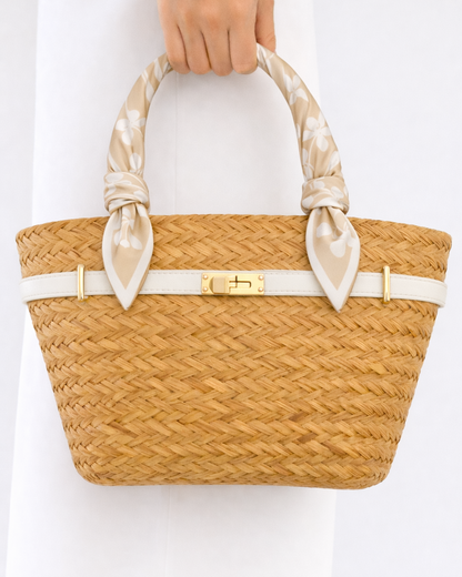 The French Straw Twilly Boatkin Tote — Seashell