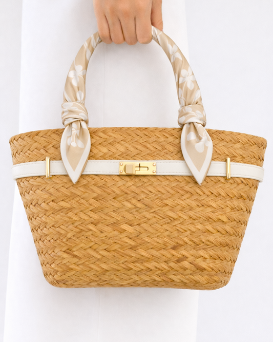 The French Straw Twilly Boatkin Tote — Seashell