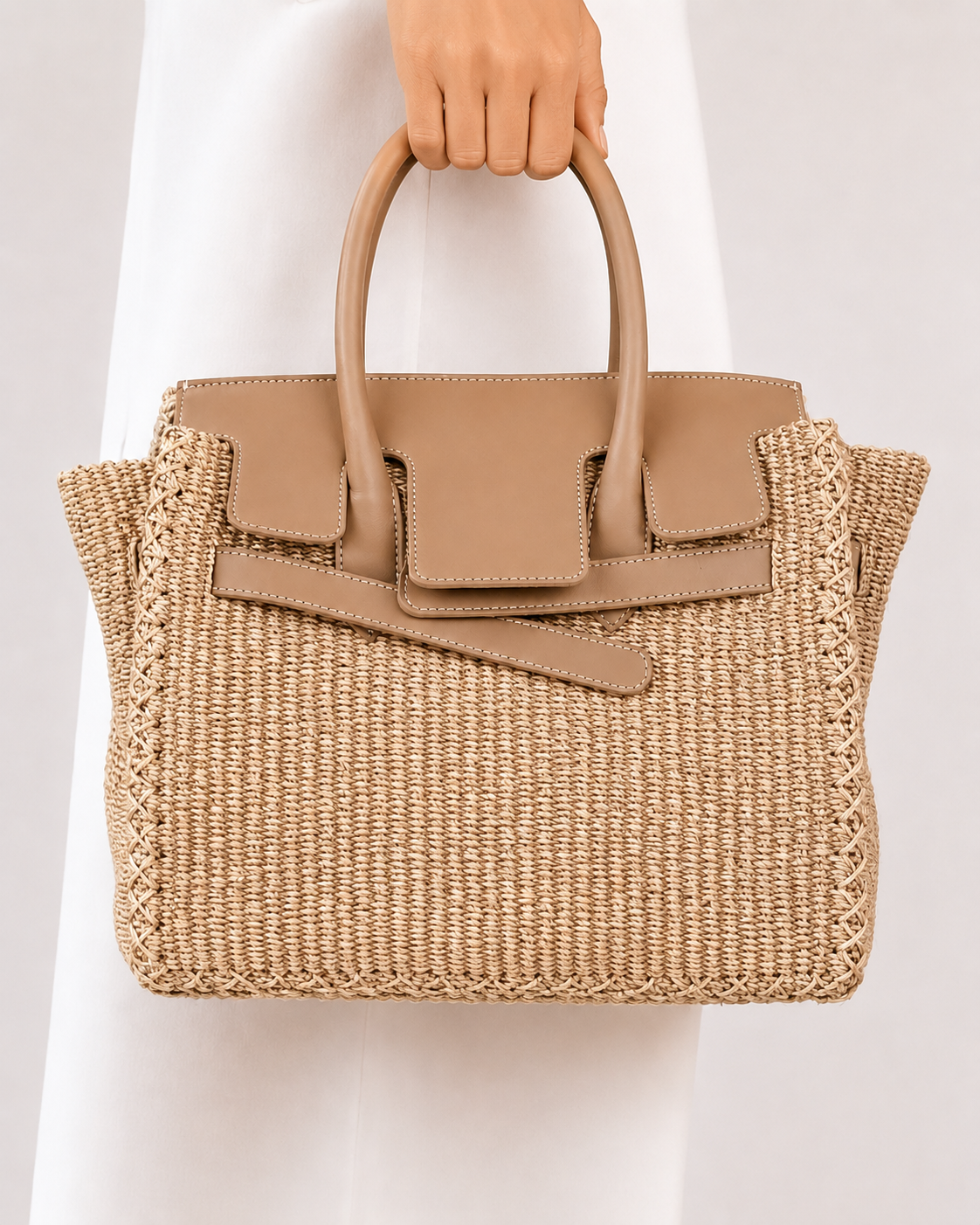 straw birkin Boatkin boat tote 
